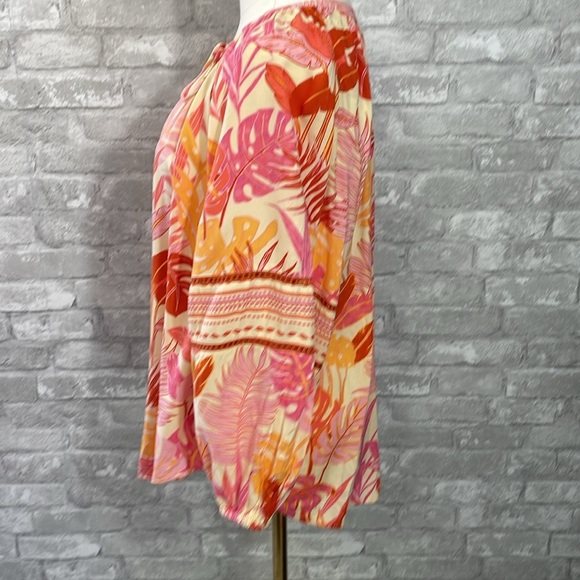 Haute Hippie Pink and Orange Tropical Bohemian Peasant Style Short Set - Picture 3 of 10